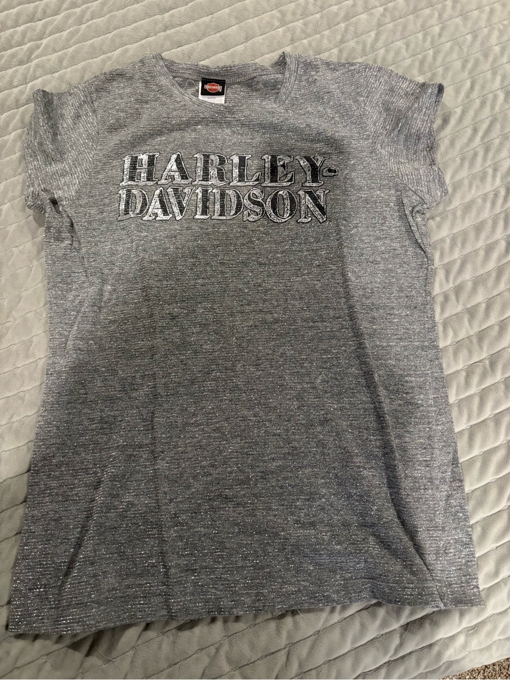 Harley-Davidson Heather Gray Logo Tee with Metallic Accent